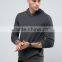 New Design Custom Raglan Sleeves With Hood Dark Grey Men's 49% Polyester 46% Cotton 5% Elastane Casual Skinny Pullover Hoodies