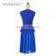 Latest Design High Quality 2017 Spring Summer Fashion Elegant Blue Pictures Office Dress of Women