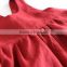 Hot sale Deep V backless frock factory cheap price baby clothes Wine red linen girl dress