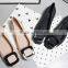 Flat melissa shoes for women, square button type melissa