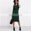 Work Summer Style Women Bodycon Dresses Sexy 2016 New Arrival Casual Green Crew Neck Half Sleeve Midi Dress