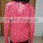 fashion women sports hoodies with chest pocket space dyeing fabric