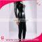Hot fashion Open bust Sexy Leather bodysuit for Woman with zipper