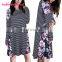 India Style Fashion Black Long Sleeve Casual Loose Women T Shirt Dress