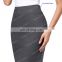 Kate Kasin Occident Women's High Stretchy Hips-Wrapped Dark Grey Pencil Skirt 20" KK000276-2