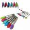 8 Inch Environmental Stainless Steel Silicone Kitchen Cooking BBQ Tongs Random Color