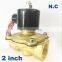 2 way 2w series Brass Air gas water 2W500-50 all copper solenoid valve 2 inch 220V AC Normally close Wire lead large valve