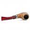 145mm Length wooden resin short  tobacco pipe with yellow flower engraving head for smoking