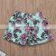 2019 Cotton infant off shoulder Short Sleeve blue Bodysuit + floral Girls tutu shorts set Infant romper 2Pcs/Set
