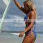 Beach Surf Solid Bikini Set Woman Sexy Metal Decorative High Waist Neon Push Up Swimsuit G String Mermaid Swimsuit 2019