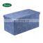 Reatai hot sell pvc leather multicolor foldable long ottoman storage box for clothes long bench