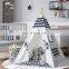 Kids Cotton Canvas Teepee Tent Children Play Tent Indoor Outdoor Toy Tent for Girls and Boys