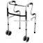 homeuse aluminum material old people folding front standardwheel disabled walking aid frame