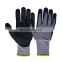 Hot selling 15G Nylon Micro Foam Nitrile Coating Gloves with Dots on Palm cut resistant work safety black coated garden glove