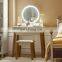 Vanity Set with Touch Screen Dimming Mirror, 3 Color Lighting Modes, Dressing Table with 4 Sliding Drawers