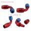 45/90/180 degree AN Fitting,  6AN 8AN 10AN Aluminum Swivel Hose Ends Fittings Blue+Red/Black