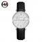 HANNAH MARTIN HM-1072 Women's Simple Quartz Watch Rhinestone Watch Round Leather Strap Women Wristwatches
