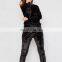 Custom color women velvet track suit girl gym fitness tracksuit