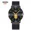 Golden Water Resistant Custom Logo Quartz Luxury Mesh Wristwatch Men Relogio Men Quartz Watch