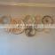Set of 6 Bohemian Wall Decor, Hanger Wall Plate Seagrass Placemat Baskets with Flower Patterns