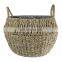 Supplier Straw Natural Black Seagrass Planter Storage Basket Plant Holder Storage Basket Wholesale