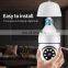 Wifi Panorama Camera Horizontal View 360 Degree CCTV Bulb Camera
