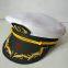 Embroidered navy captain white navy hat hat hat hat factory