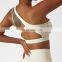 One Shoulder Sports Fitness Bras Oem Sexy Hollow Back Sport Shockproof Tops For Women