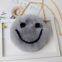 029Autumn and winter plush bag round smiley bag one shoulder oblique cross bag cute girl fur bag wholesale