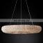 Custom Deluxe Halo circular smoke gray crystal industrial metal pendent light for Home Hotel Bar Ceiling Suspension Lighting