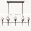 Luxury American Style Brass Crystal Lamp Modern Design LED Light Linear Pendant Glass Chandelier for Home Office or Restaurant