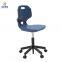 Single student chair with plastic shell and metal frame