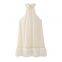 Spring New Arrival Women's Dress with Fringe and Sequins Halter Neck Skirt