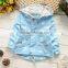 High Quality 2015 baby girls white could printed spring autumn hoodie coat children hooded jacket