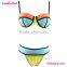 Bright Blue High Waist Halter Bikini