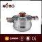 Stainless steel stock pot with bakelite handle and glass lid