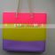 Customized all kiind of beach bag,silicone beach lady handbag mixing colour