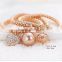 China wholesale new product 3 pieces set gold zinc alloy rhinestone charm bracelet designs