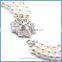 925 Sterling Silver Micro Pave Zirconia 3 Strands Four Leaves Flower Necklace Pendant Clasp Connector For Pearl Jewelry SC-CZ020