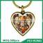 Best selling metal souvenir heart-shaped printing catholic gold keyring