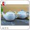 wholesale silkscreen custom logo printed stoneware white tea pot ceramic indonesia tea set