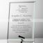 Top seller clear optical glass award plaque, rectangle trophy with metal stand