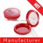 Wholesale round red compact powder container with window