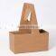 Custom Printed kraft Cardboard 2 Pieces Coffee Cup Drink Carrier