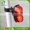 wholesale ABS material 2 red led bicycle light with rear light