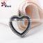 gold,rose gold,nickle and gun black color glass heart shape frame charm for memory colletion