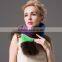 New Product Fashion Women Winter Contrast Color Rabbit Fur Scarf With Raccoon Fur Scarf Neckerchief