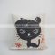 High quality comfortable black and red cat design printed sofa pillow cover, throw sleeping pillow cover
