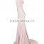 Apricot lace evening dress