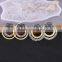 Metal Alloy Plated Gold Earrings, Circle Shape Pave Crystal Jewelry Stud Earrings